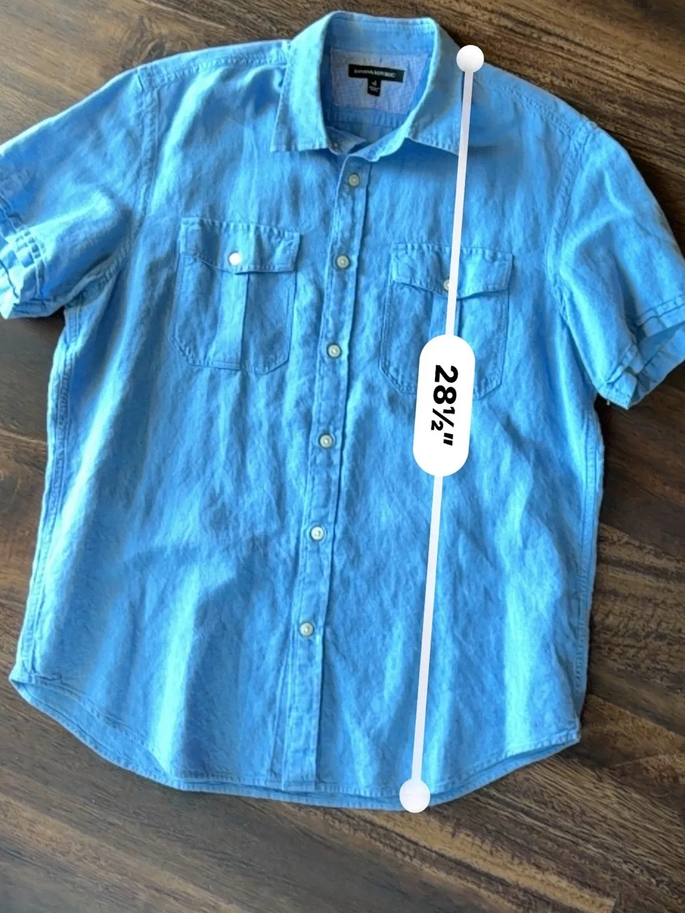 Banana Republic Sky Blue Short Sleeve Button-Down Shirt